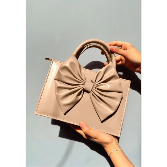 Bow Handbag - Beige