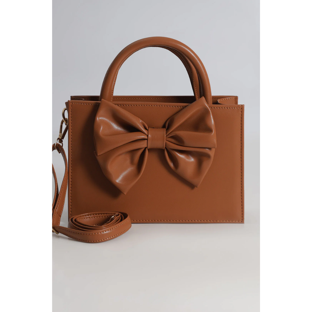Bow Handbag - Brown