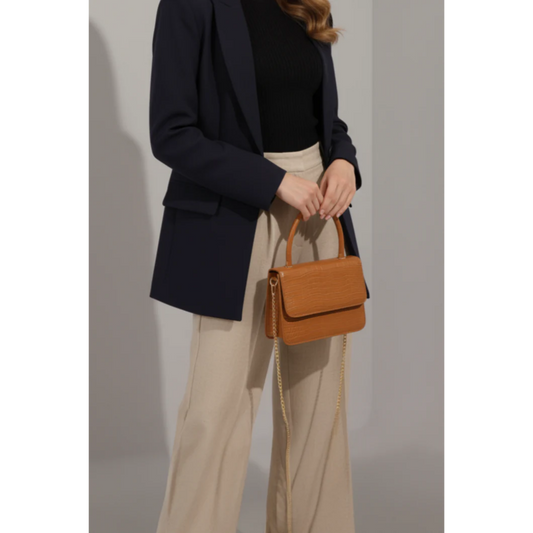 Croc Handbag - Caramel