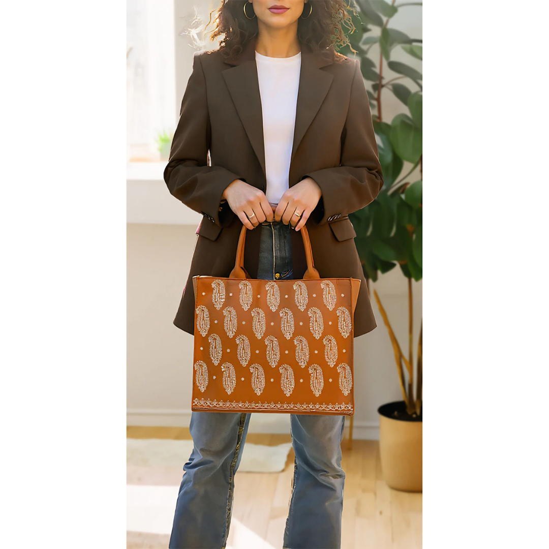 Embroidery Tote - Mustard