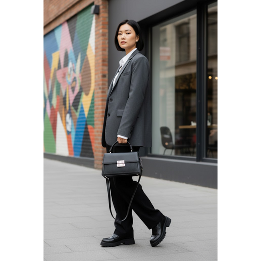 Imported Crossbody Bag - Full Black