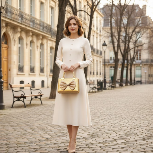 Bow Handbag - Golden