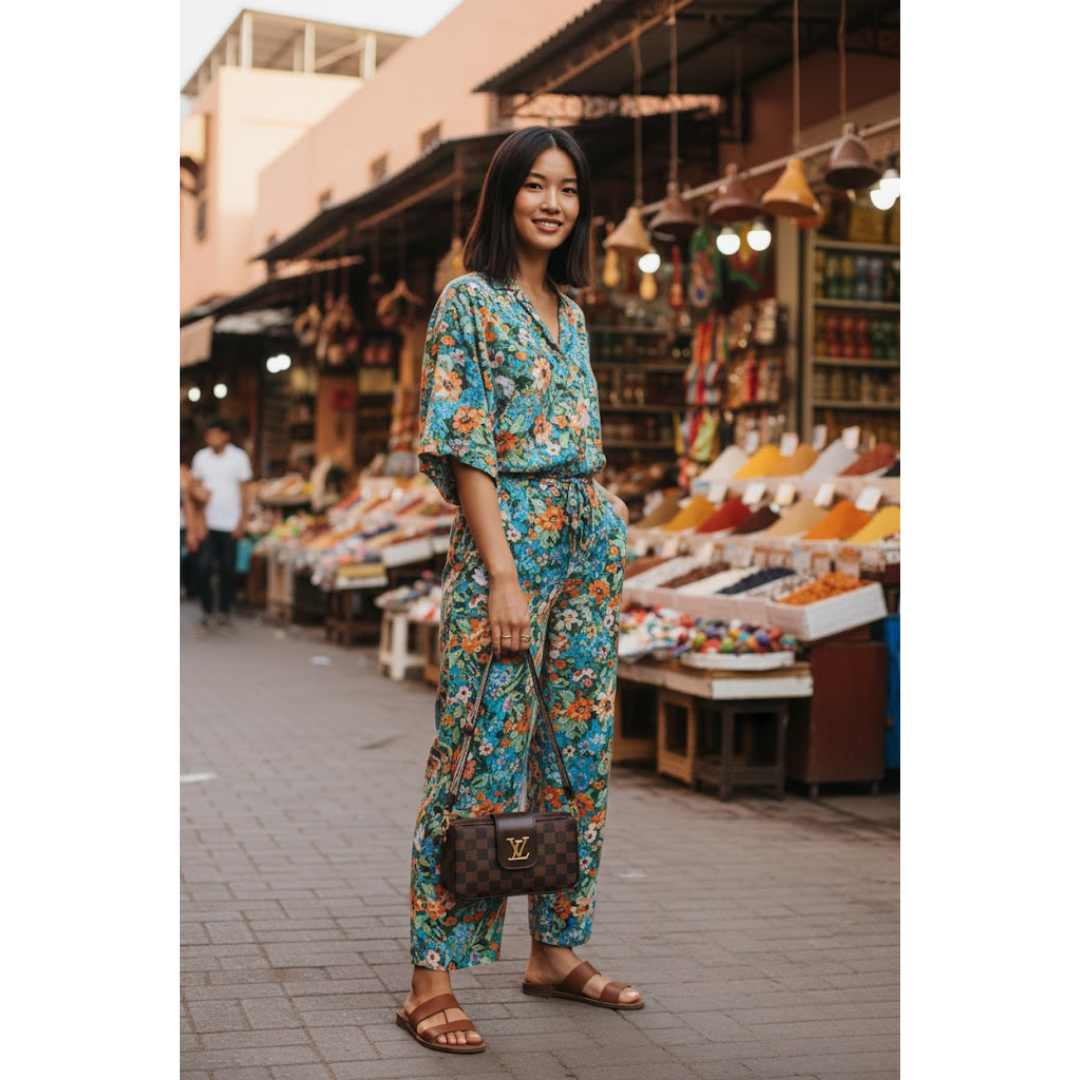 LV Checkered Crossbody Bag - Brown