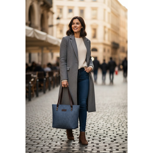 Luxe Grace Tote Bag - Blue