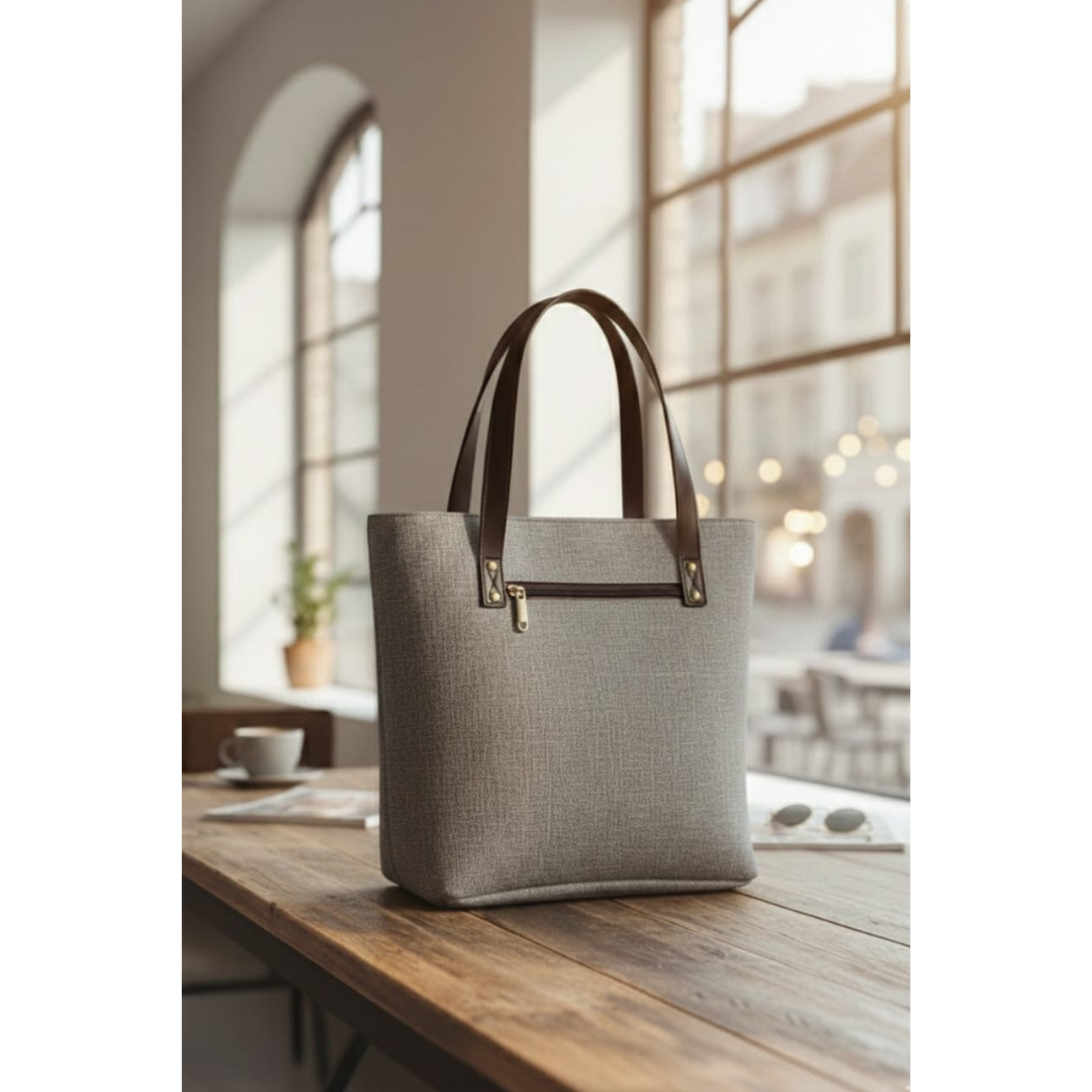 Luxe Grace Tote Bag - Grey