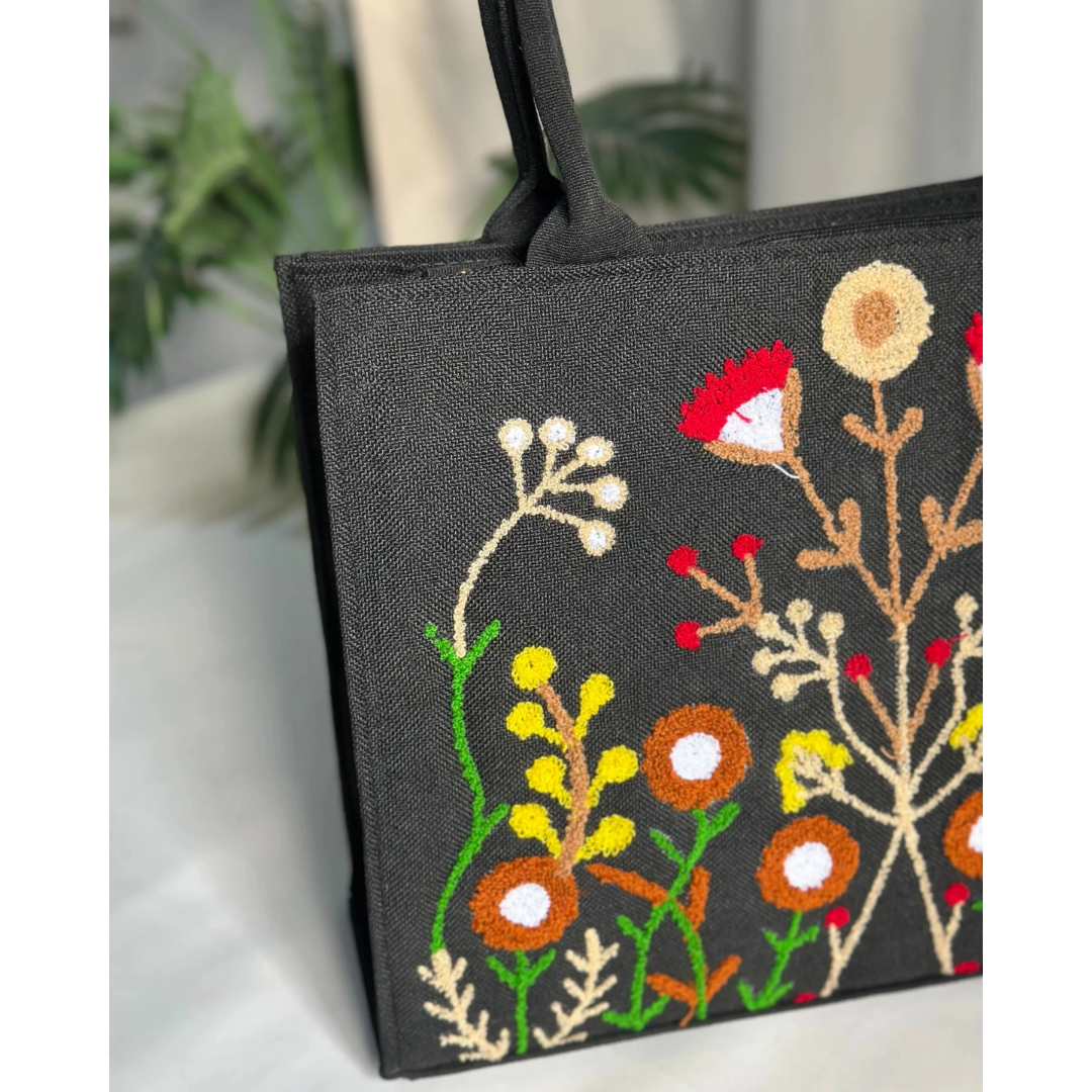 Mini Jute Tote - Black