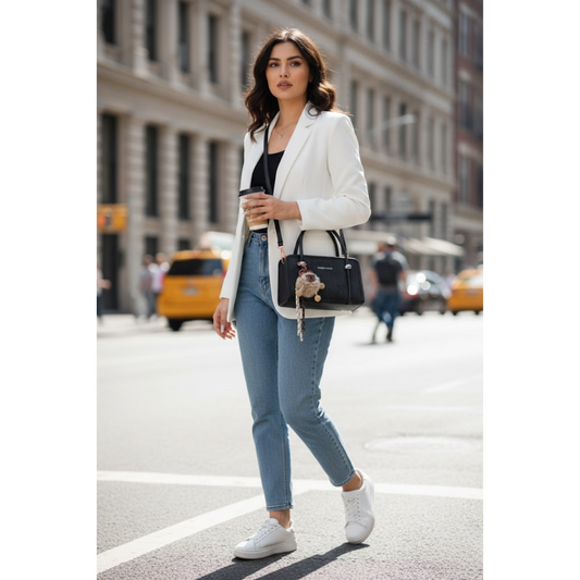 Premium Textured Handbag - Black