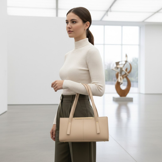Rectangular Tote - Beige