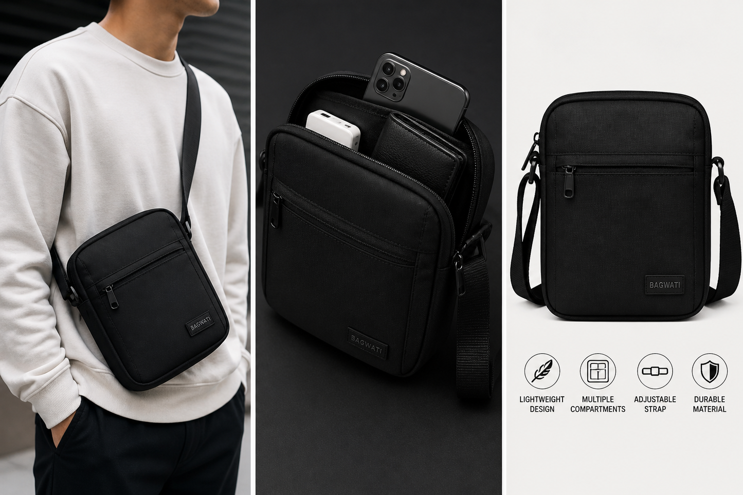 Urban Crossbody Bag - Black