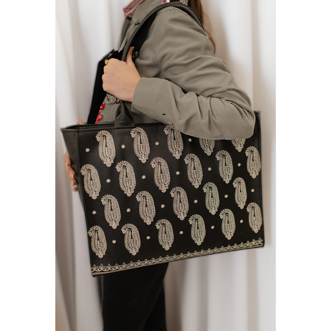 Embroidery Tote - Black