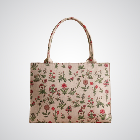 Floral Canvas Tote - Peach