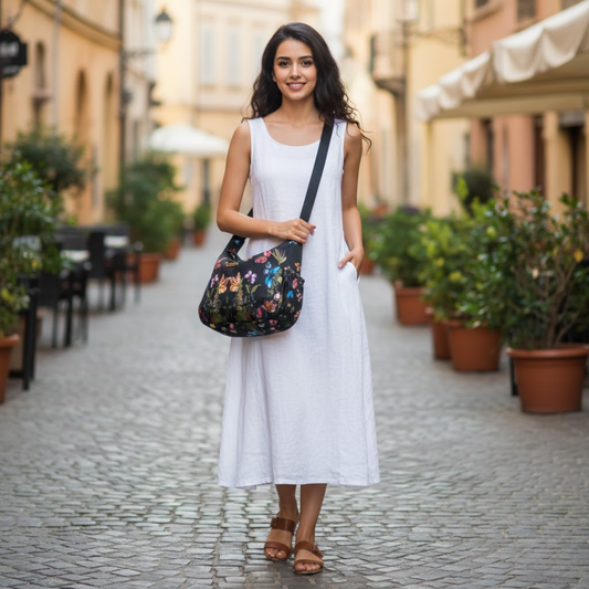Hobo Butterly Bloom Handbag - Black