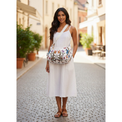 Hobo Butterly Bloom Handbag - White