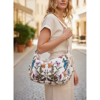 Hobo Butterly Bloom Handbag - White