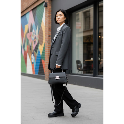 Imported Crossbody Bag - Full Black