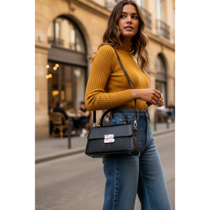 Imported Crossbody Bag - Full Black