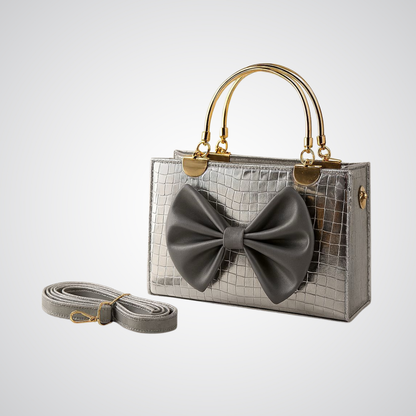 Bow Handbag - Grey