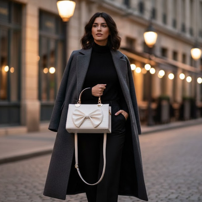 Bow Handbag - White