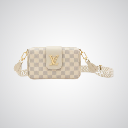LV Checkered Crossbody Bag - Beige