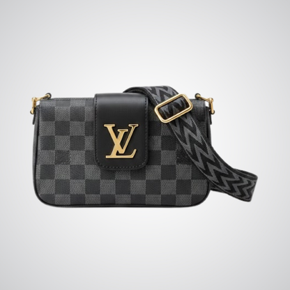 LV Checkered Crossbody Bag - Black