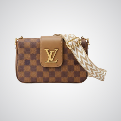 LV Checkered Crossbody Bag - Light Brown