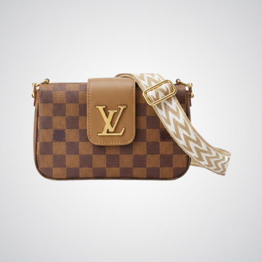 LV Checkered Crossbody Bag - Light Brown