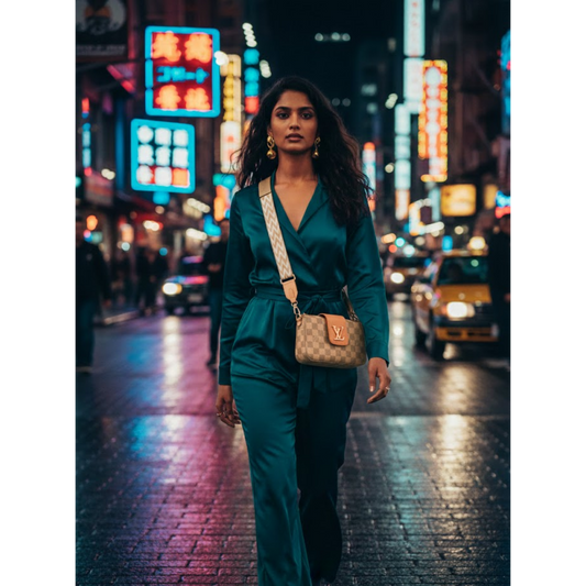 LV Checkered Crossbody Bag - Light Brown