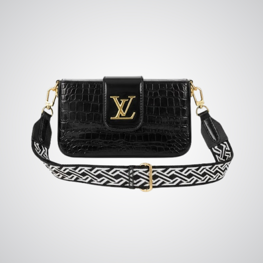LV Textured Crossbody Bag - Black