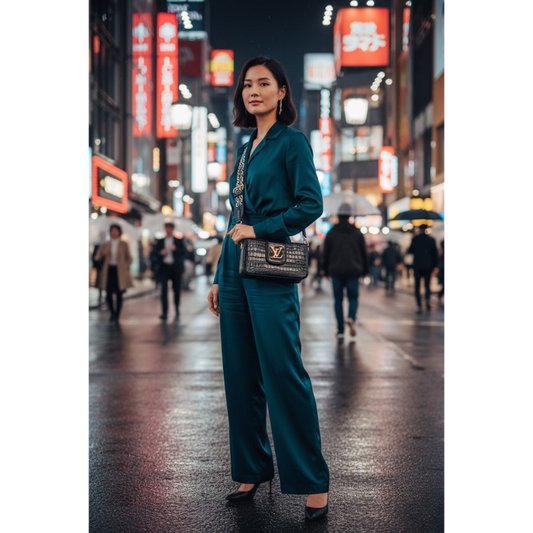 LV Textured Crossbody Bag - Black