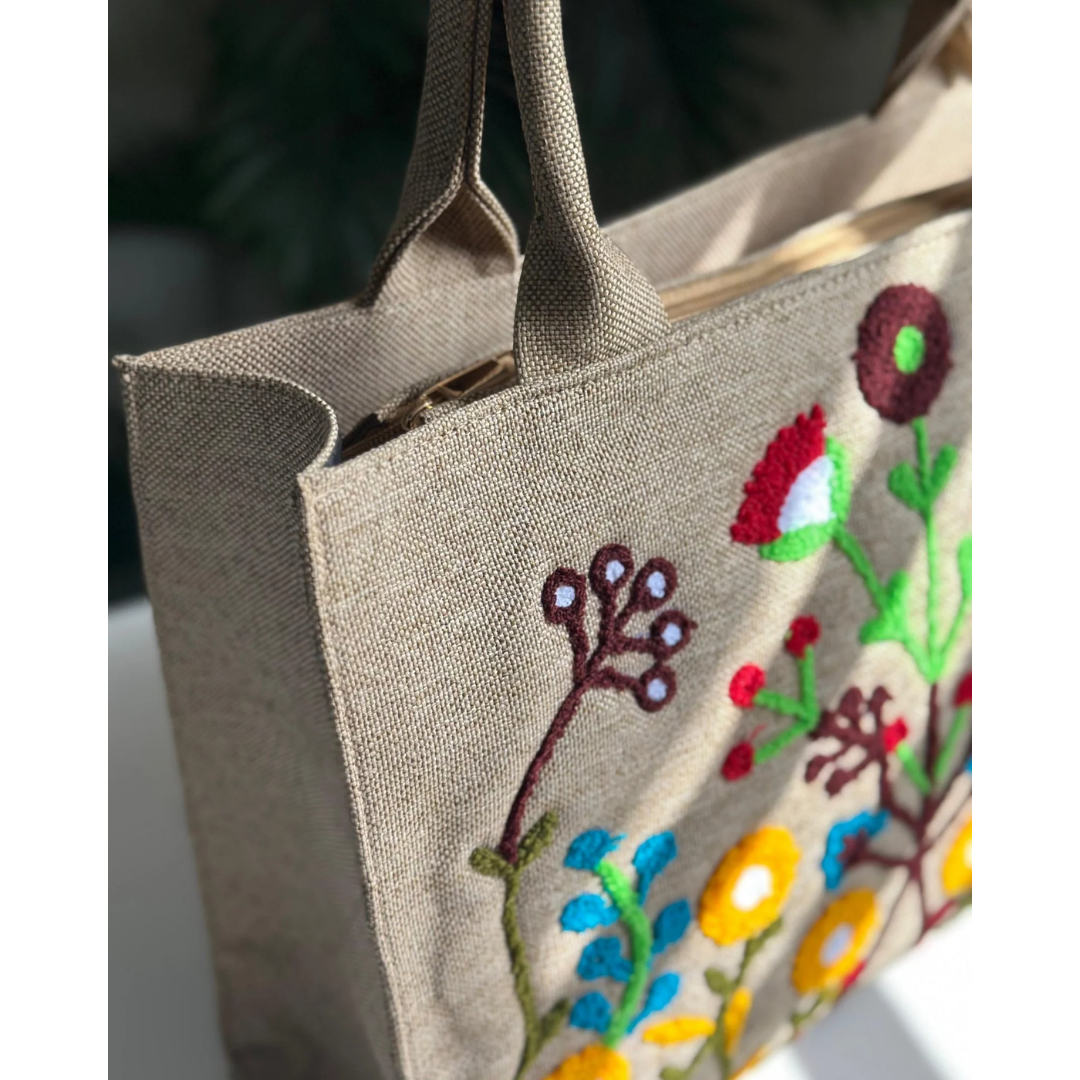 Mini Jute Tote - Beige