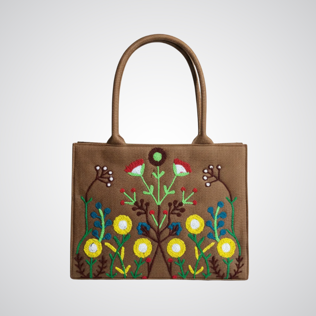 Mini Jute Tote - Brown