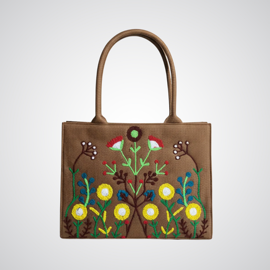 Mini Jute Tote - Brown