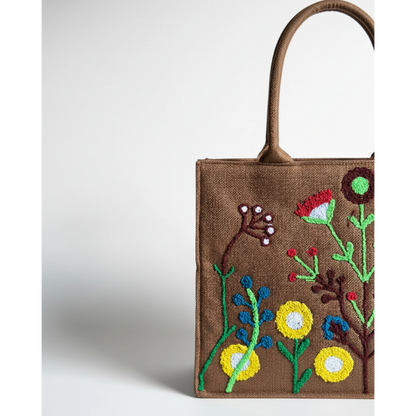 Mini Jute Tote - Brown