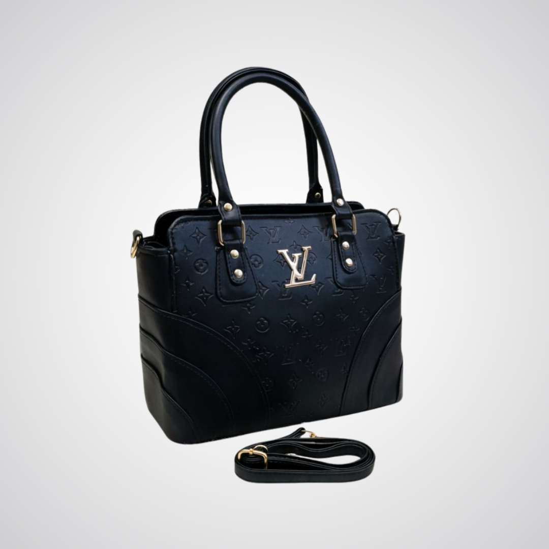 Pebbled Top-Handle Bag - Black