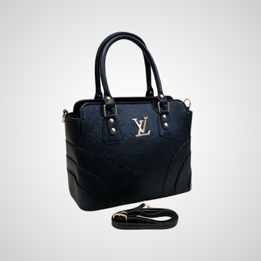 Pebbled Top-Handle Bag - Black