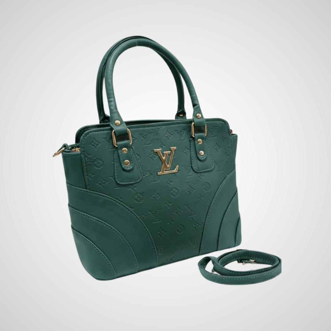 Pebbled Top-Handle Bag - Teal Green