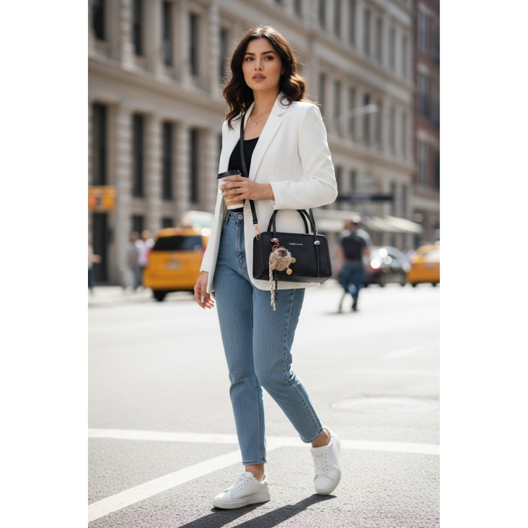 Premium Textured Handbag - Black