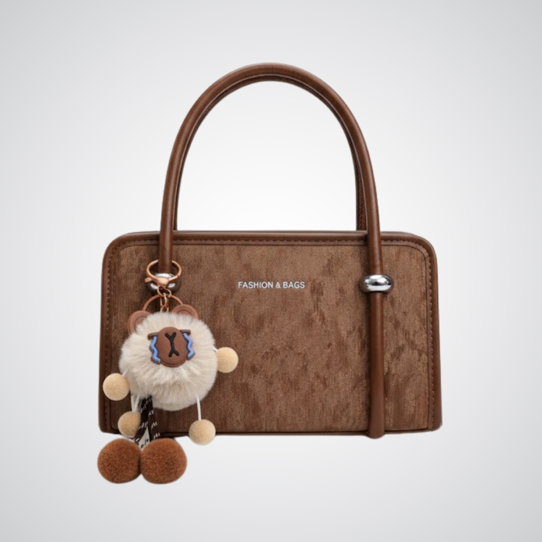 Premium Textured Handbag - Dark Brown