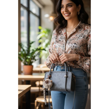 Premium Textured Handbag - Grey