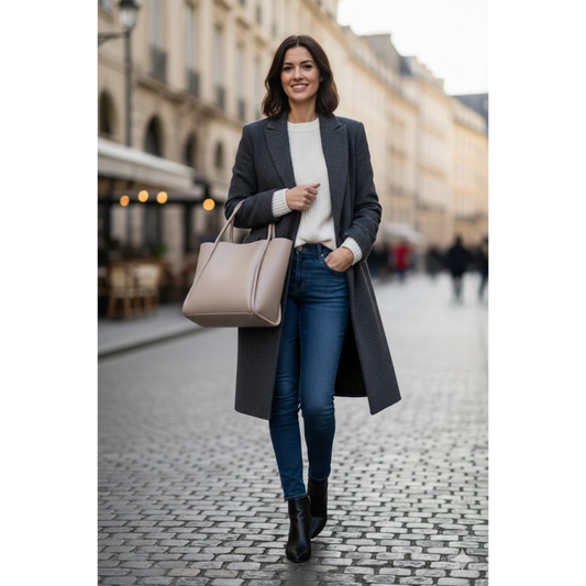 Pyramid Tote - Beige