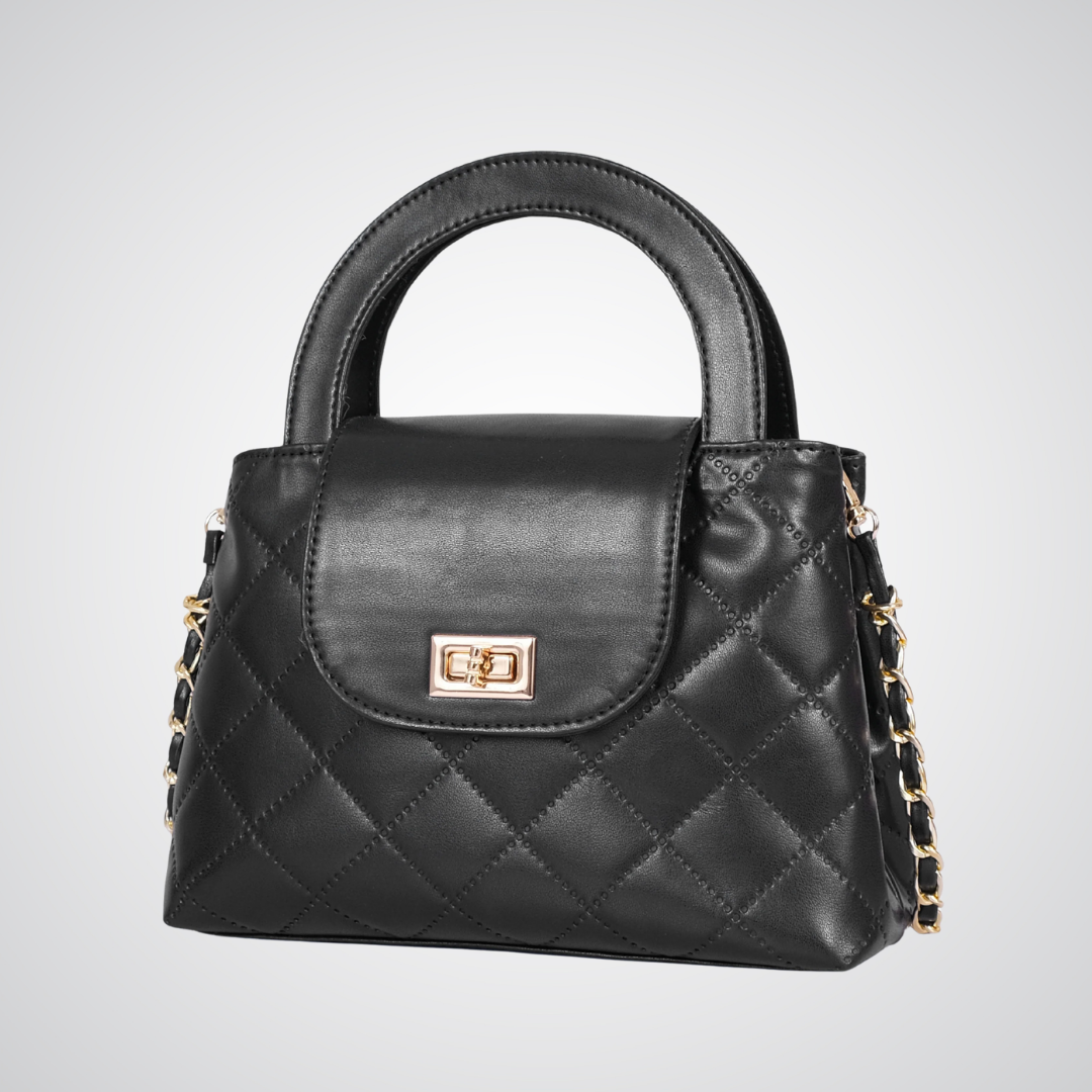 Quilted Mini Top-Handle Bag - Black