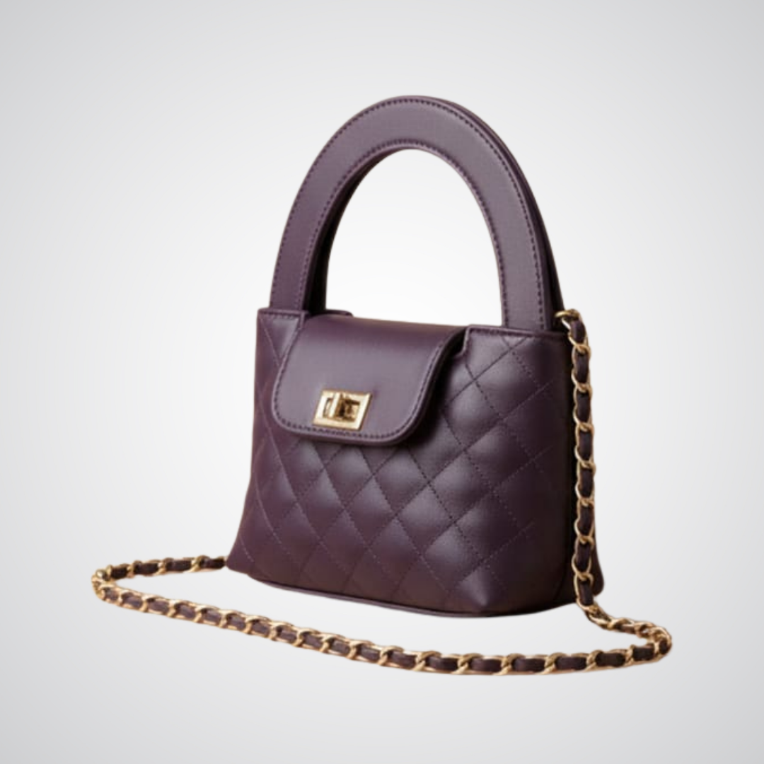 Quilted Mini Top-Handle Bag - Deep Purple