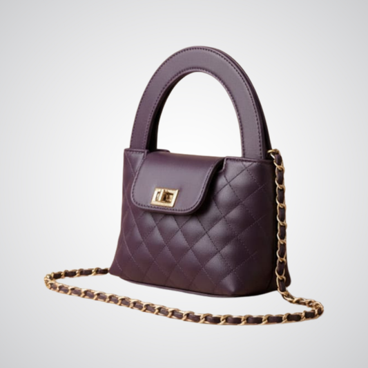 Quilted Mini Top-Handle Bag - Deep Purple