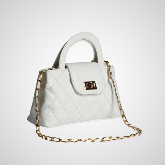 Quilted Mini Top-Handle Bag - White
