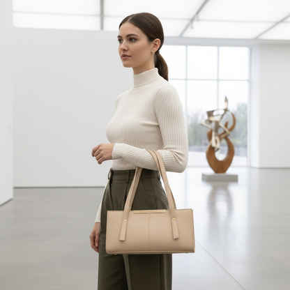 Rectangular Tote - Beige
