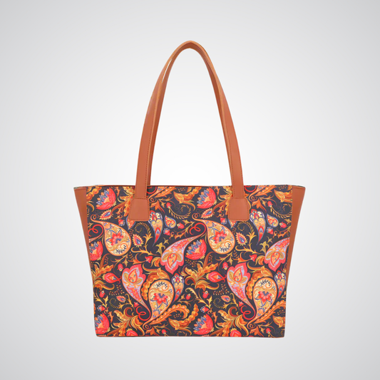 Shahi Side Rexine Canvas Tote - Black