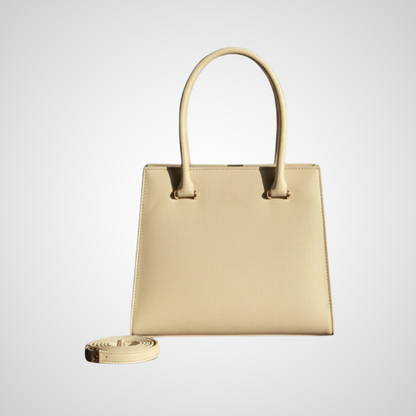 Structured Trapeze Tote - Beige