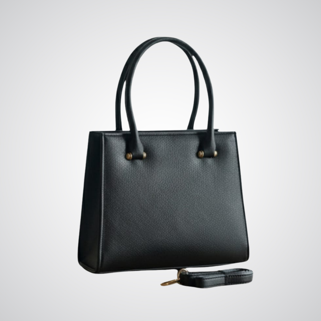 Structured Trapeze Tote - Black