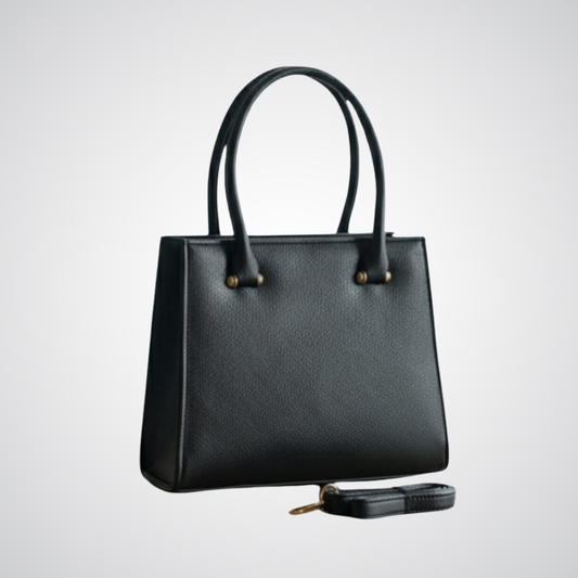 Structured Trapeze Tote - Black